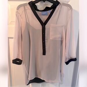 Simply Vera Vera Wang women’s sheer 3/4 sleeve blouse with camisole, size L